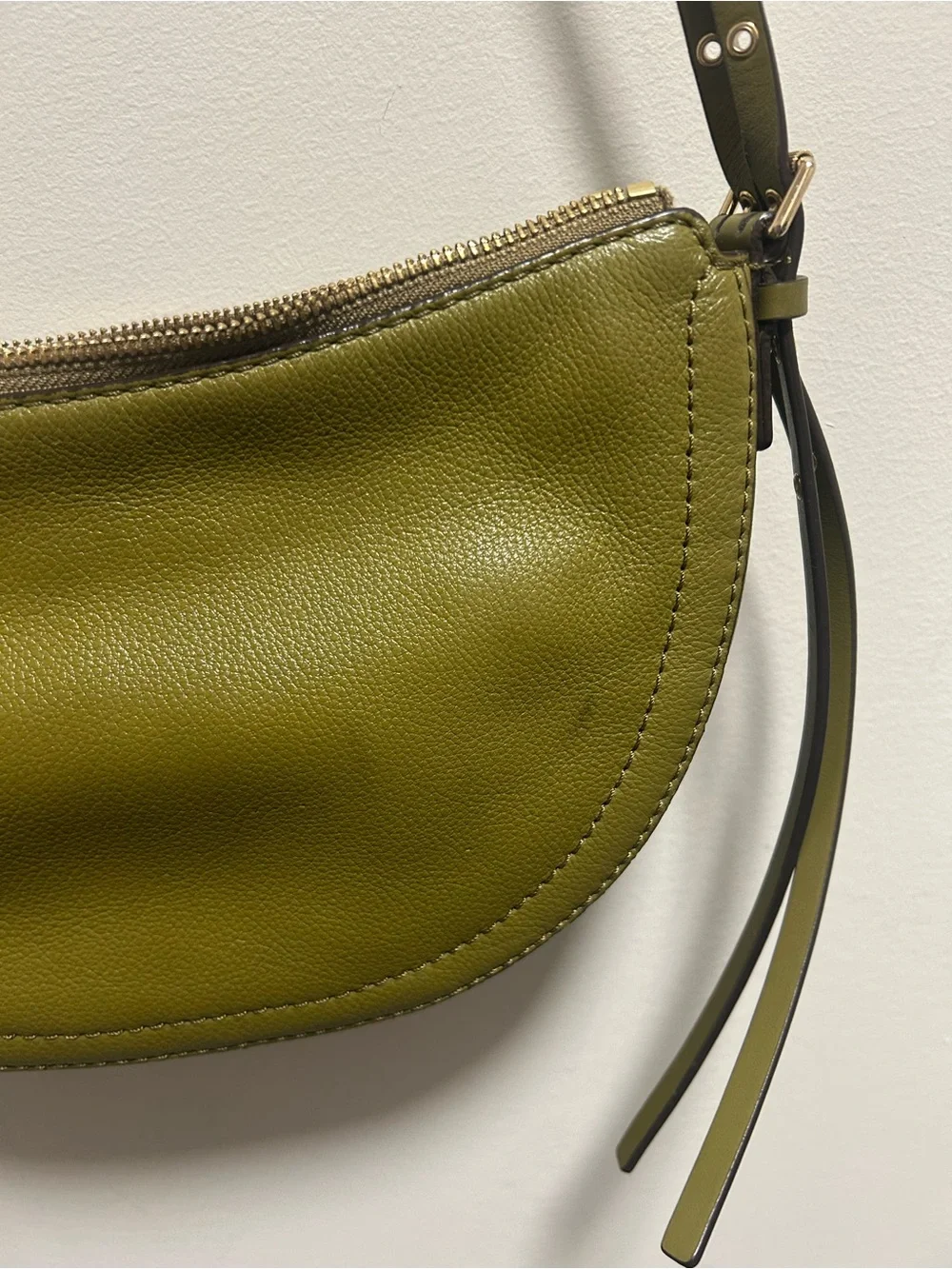 Michael Kors Olive Green Leather Crossbody Bag